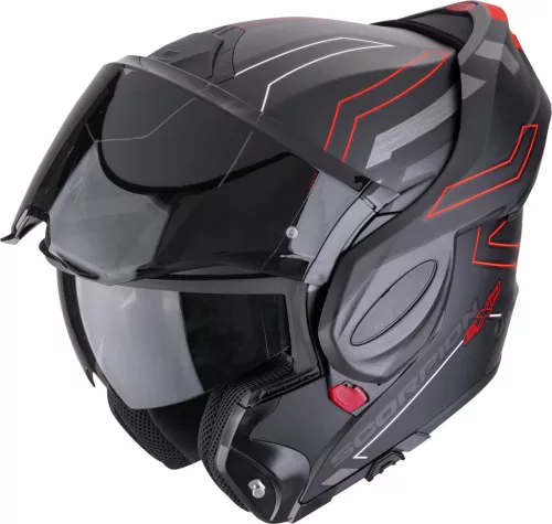 Casca Scorpion Exo-Tech Evo Conquer Negru Mat Rosu