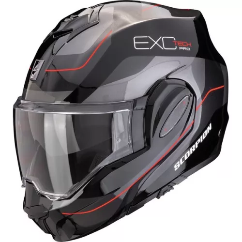 Casca Scorpion Exo-Tech Evo Pro Commuta Negru Argintiu Rosu