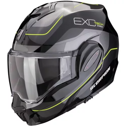 Casca Scorpion Exo-Tech Evo Pro Commuta Negru Argintiu Galben