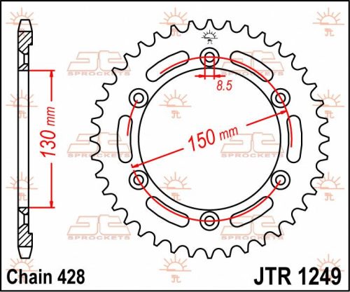 Pinion spate JT Sprockets 51T oțel JTR1249.51