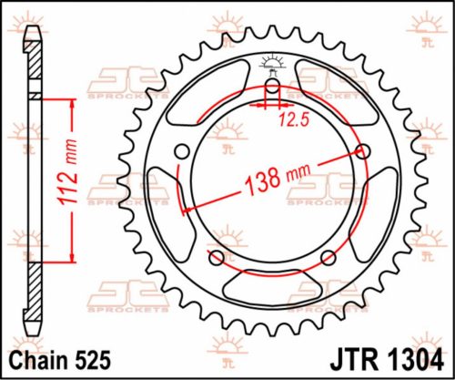 Pinion spate JT Sprockets 44T oțel JTR1304.44