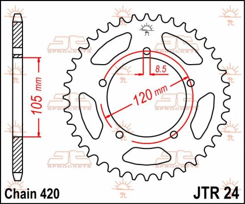 Pinion spate JT Sprockets 51T oțel JTR24.51