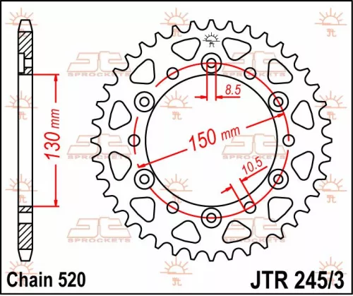 Pinion spate JT Sprockets 47T oțel JTR245/3.47