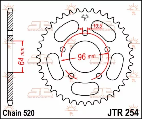 Pinion spate JT Sprockets 37T oțel JTR254.37