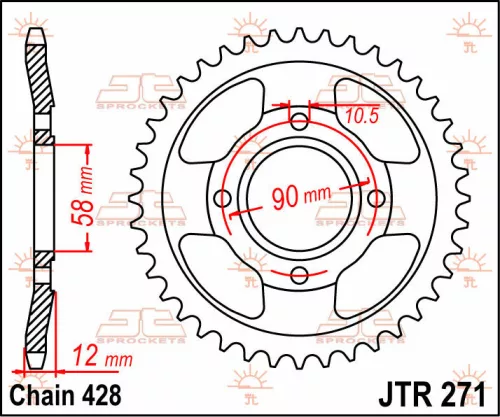 Pinion spate JT Sprockets 50T oțel JTR271.50