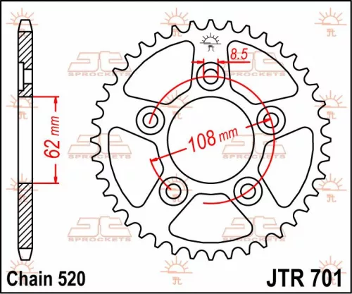 Pinion spate JT Sprockets 39T oțel JTR701.39