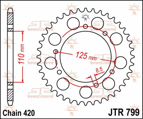 Pinion spate JT Sprockets 50T oțel JTR799.50