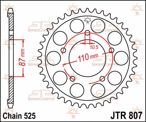 Pinion spate JT Sprockets 48T oțel JTR807.48