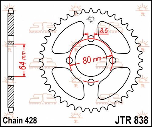 Pinion spate JT Sprockets 45T oțel JTR838.45