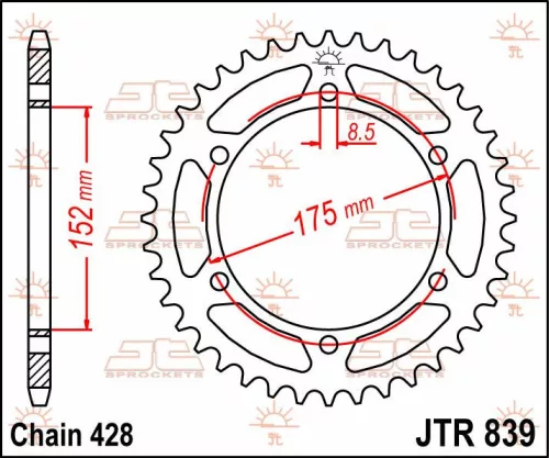 Pinion spate JT Sprockets 57T oțel JTR839.57