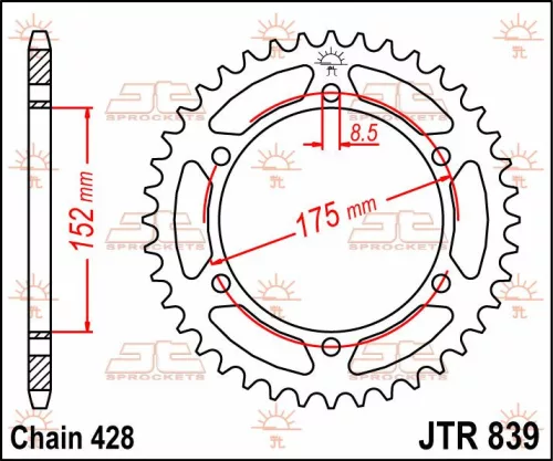 Pinion spate JT Sprockets 57T oțel JTR839.57