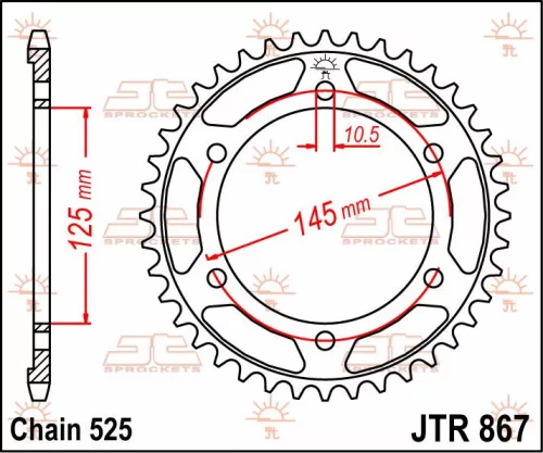 Pinion spate JT Sprockets 43T oțel JTR867.43