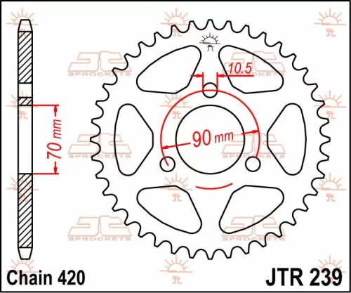 Pinion spate JT Sprockets 36T oțel JTR239.36