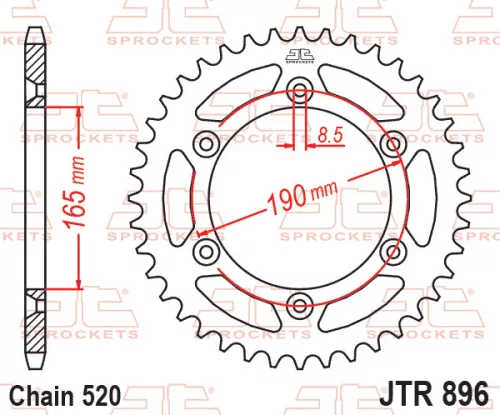 Pinion spate JT Sprockets 52T oțel JTR896.52