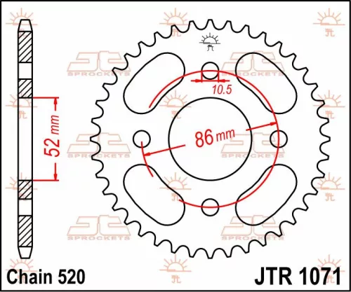 Pinion spate JT Sprockets 30T oțel JTR1071.30