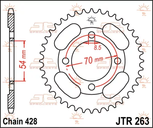 Pinion spate JT Sprockets 36T oțel JTR263.36