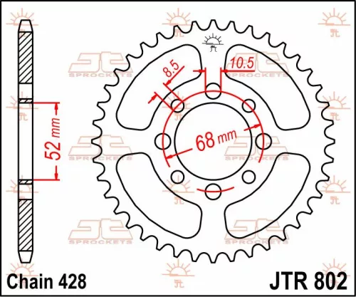 Pinion spate JT Sprockets 38T oțel JTR802.38