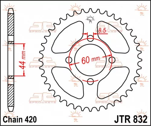 Pinion spate JT Sprockets 38T oțel JTR832.38