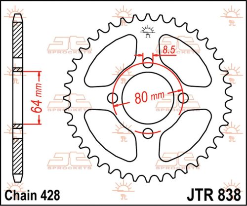 Pinion spate JT Sprockets 39T oțel JTR838.39