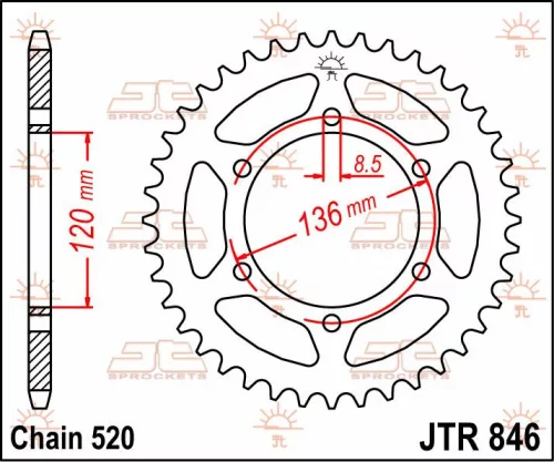 Pinion spate JT Sprockets 39T oțel JTR846.39