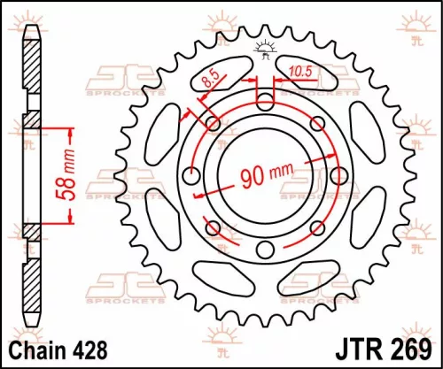 Pinion spate JT Sprockets 40T oțel JTR269.40
