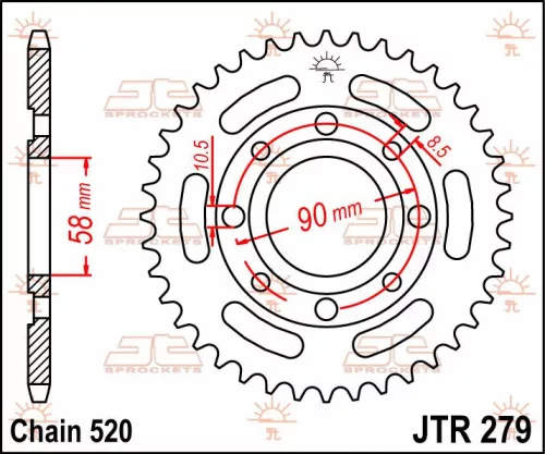 Pinion spate JT Sprockets 40T oțel JTR279.40