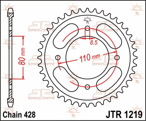 Pinion spate JT Sprockets 42T oțel JTR1219.42