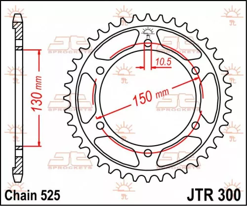 Pinion spate JT Sprockets 43T oțel JTR300.43