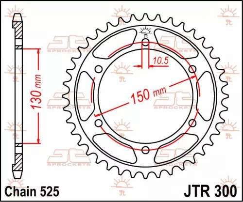 Pinion spate JT Sprockets 43T oțel JTR300.43