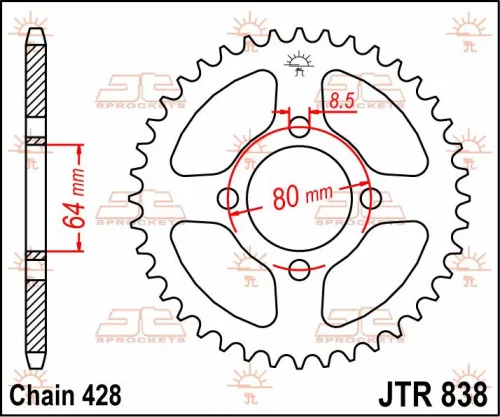 Pinion spate JT Sprockets 43T oțel JTR838.43