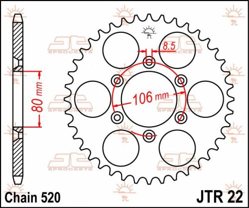 Pinion spate JT Sprockets 45T oțel JTR22.45