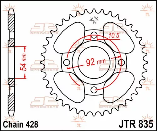 Pinion spate JT Sprockets 45T oțel JTR835.45