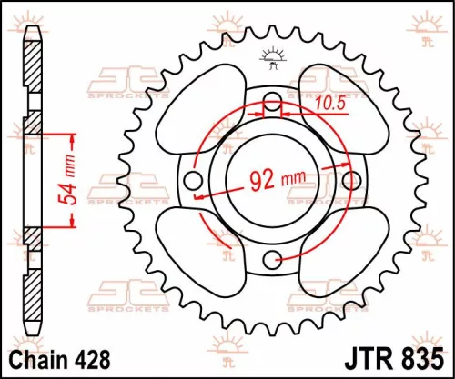 Pinion spate JT Sprockets 45T oțel JTR835.45