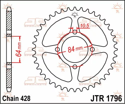 Pinion spate JT Sprockets 49T oțel JTR1796.49