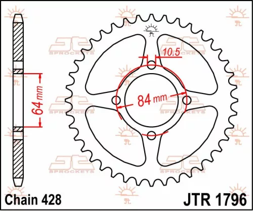 Pinion spate JT Sprockets 49T oțel JTR1796.49