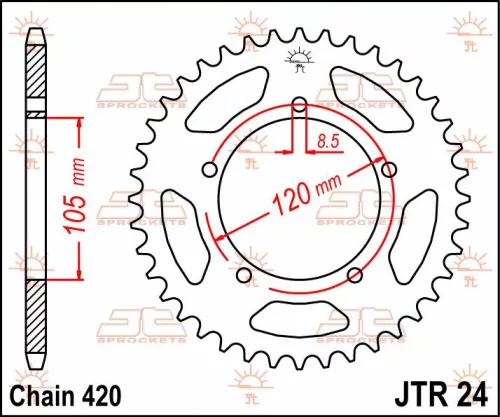 Pinion spate JT Sprockets 50T oțel JTR24.50