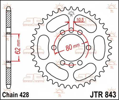 Pinion spate JT Sprockets 50T oțel JTR843.50