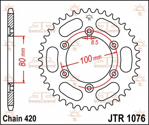 Pinion spate JT Sprockets 52T oțel JTR1076.52