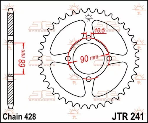 Pinion spate JT Sprockets 53T oțel JTR241.53
