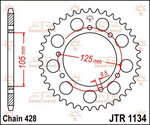 Pinion spate JT Sprockets 54T oțel JTR1134.54