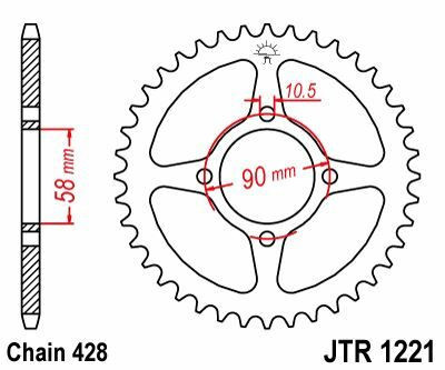 Pinion spate JT Sprockets 44T oțel JTR1221.44