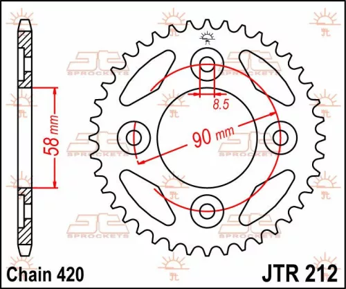 Pinion spate JT Sprockets 37T oțel JTR212.37