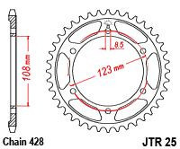 Pinion spate JT Sprockets 60T oțel JTR25.60