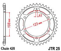 Pinion spate JT Sprockets 60T oțel JTR25.60