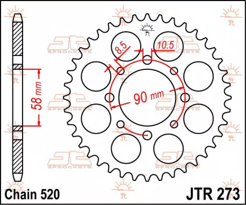 Pinion spate JT Sprockets 45T oțel JTR273.45
