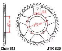 Pinion spate JT Sprockets 45T oțel JTR830.45