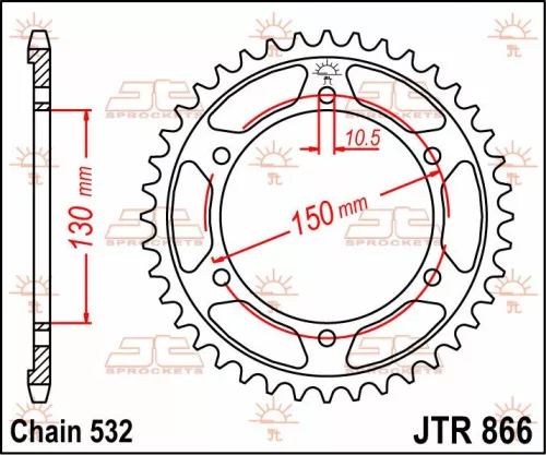 Pinion spate JT Sprockets 43T oțel JTR866.43