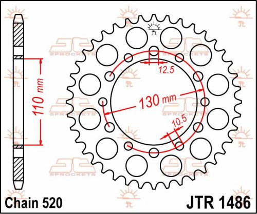 JTR1486-44 PINION SPATE 44 DINTI 520 PAS C49 HIGH CARBON OTEL