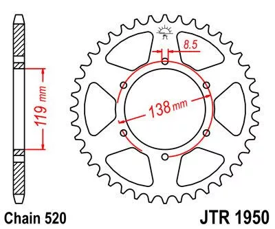 Pinion spate JT Sprockets 48T oțel JTR1950.48