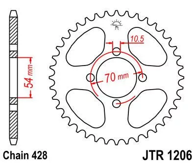 Pinion spate JT Sprockets 44T oțel JTR1206.44